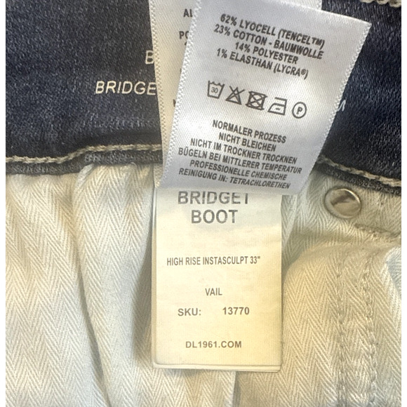 DL1961 Women's Bridget High Rise Instasculpt Boot Size 31 - Picture 9 of 9